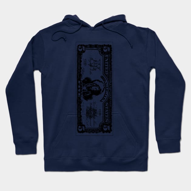 1899 Five Dollar Silver Certificate - VERTICAL Hoodie by DTECTN